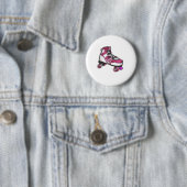 Badge Rond 5 Cm R est pour Rollerskate (En situation)