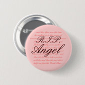 Badge Rond 5 Cm R.I.P. Ange (Devant & derrière)