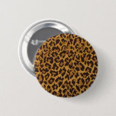 Badge Rond 5 Cm RAB Rockabilly Imprimé Léopard Marron Or (Devant & derrière)