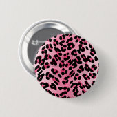 Badge Rond 5 Cm RAB Rockabilly Pink Cheetah Imprimer (Devant & derrière)