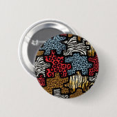 Badge Rond 5 Cm RAB Rockabilly Poster de animal Puzzle (Devant & derrière)