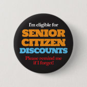 Badge Rond 5 Cm Rabais pour seniors (Devant)