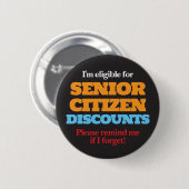 Badge Rond 5 Cm Rabais pour seniors (Devant & derrière)