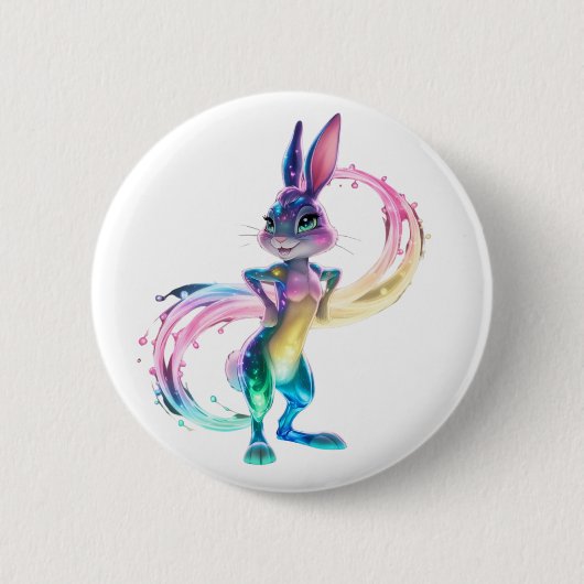Badge Rond 5 Cm Rabbit adorable (Devant)