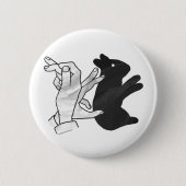 Badge Rond 5 Cm Rabbit Silhouette main (Devant)
