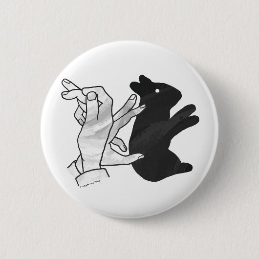 Badge Rond 5 Cm Rabbit Silhouette main (Devant)