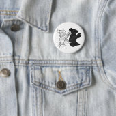 Badge Rond 5 Cm Rabbit Silhouette main (En situation)