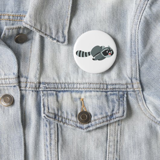 Badge Rond 5 Cm Raccoon de dessin animé mignon (En situation)
