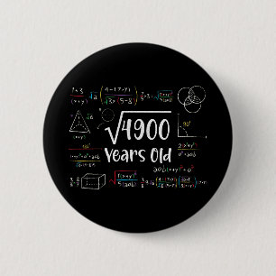 Badge Rond 5 Cm Racine carré de 4900 70e anniversaire 70 ans Cadea