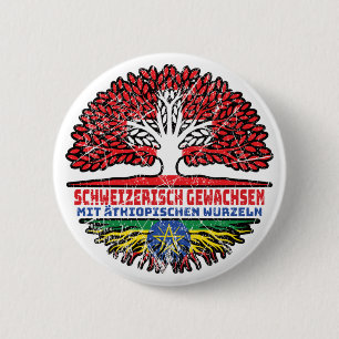 Badge Rond 5 Cm Racines de l'arbre éthiopien