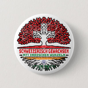 Badge Rond 5 Cm Racines de l'arbre indien