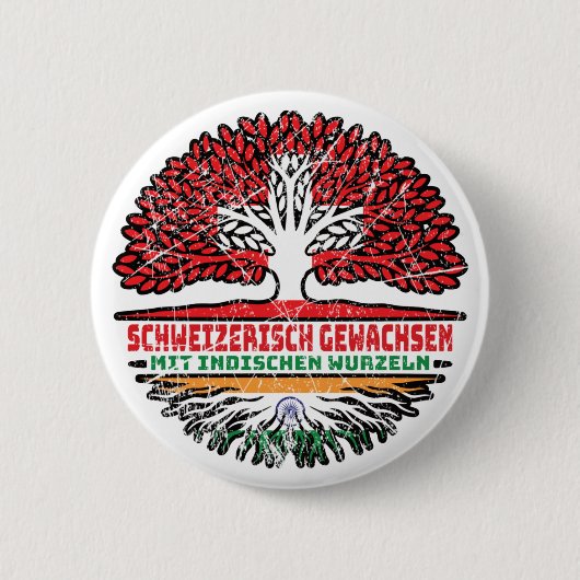 Badge Rond 5 Cm Racines de l'arbre indien (Devant)