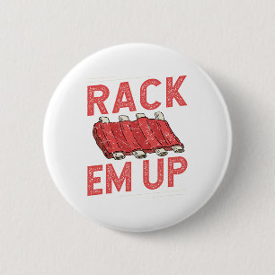 Badge Rond 5 Cm Rack em Up Ribs Lover Pork BBQ Short Baby Back