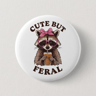 Badge Rond 5 Cm Raconte Mignonne Mais Férale Drôle Avec Des Gles T