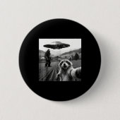 Badge Rond 5 Cm Racoon Bigfoot Selfie Ufo Funny Racoon Alien Bigfo (Devant)