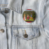 Badge Rond 5 Cm Radha et Krishna dans la discussion (En situation)