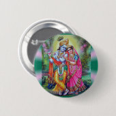 Badge Rond 5 Cm Radha Krishna (Devant & derrière)
