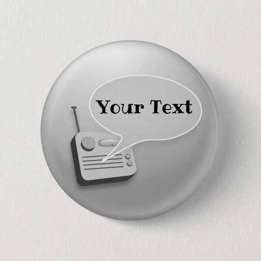 Badge Rond 5 Cm Radio vintage (Devant)
