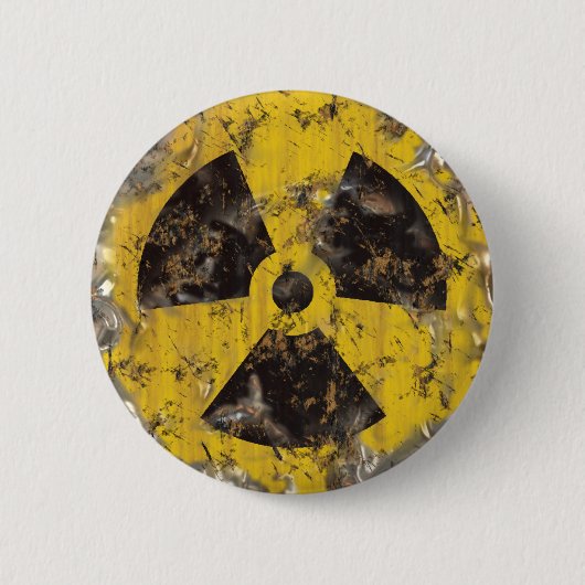Badge Rond 5 Cm Radioactif rouillé (Devant)