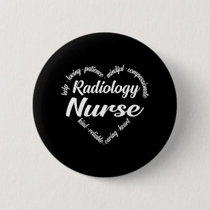 Badge Rond 5 Cm Radiologie Infirmière Coeur Mot Cloud