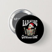 Badge Rond 5 Cm Radiology Radiating Christmas Cheer X-ray Rad Tech (Devant & derrière)