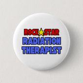 Badge Rond 5 Cm Radiothérapeute Rock Star (Devant)