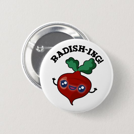 Badge Rond 5 Cm Radish-ing Funny Veggie Radish Pun (Devant & derrière)