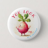 Badge Rond 5 Cm Radish Valentine Shy (Devant)
