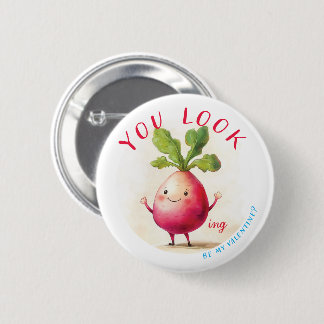 Badge Rond 5 Cm Radish Valentine Shy