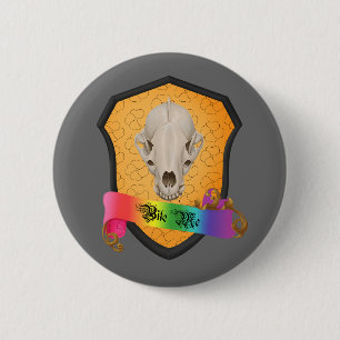 Badge Rond 5 Cm Rainbow Bite Me Badger Crâne