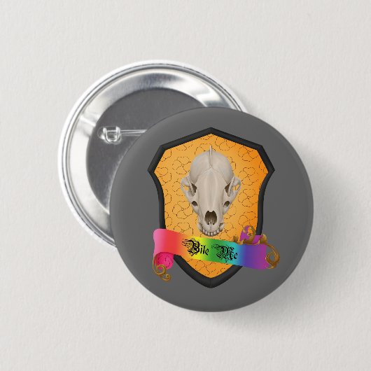 Badge Rond 5 Cm Rainbow Bite Me Badger Crâne (Devant & derrière)