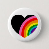Badge Rond 5 Cm Rainbow Black Heart (Devant)