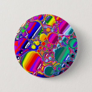 Badge Rond 5 Cm Rainbow Blast Art Abstrait