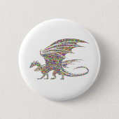 Badge Rond 5 Cm Rainbow Dragon Tribal Tattoo Idée (Devant)