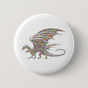 Badge Rond 5 Cm Rainbow Dragon Tribal Tattoo Idée