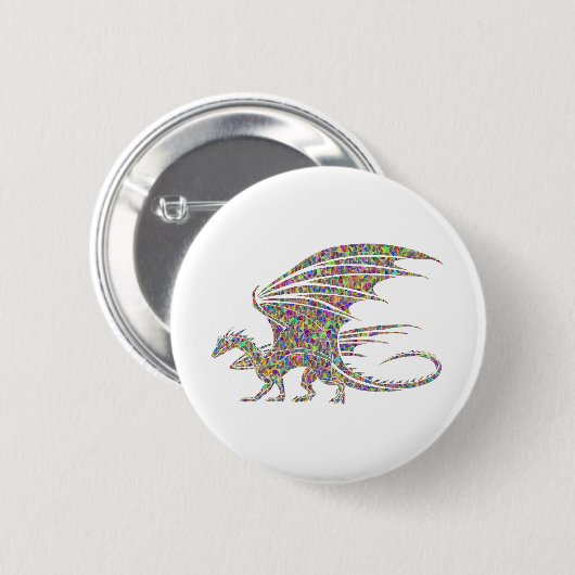 Badge Rond 5 Cm Rainbow Dragon Tribal Tattoo Idée (Devant & derrière)