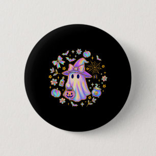 Badge Rond 5 Cm Rainbow Ghost sorcière chemise mignonne Citrouille