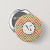 Badge Rond 5 Cm Rainbow Grunge Zigzag Chevrons (Devant & derrière)