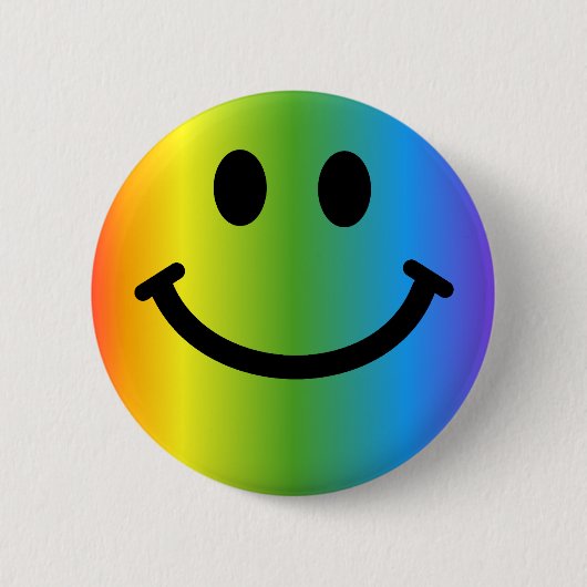Badge Rond 5 Cm Rainbow Happy Face (Devant)
