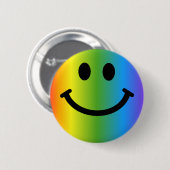 Badge Rond 5 Cm Rainbow Happy Face (Devant & derrière)