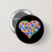 Badge Rond 5 Cm Rainbow Heart Confetti (Devant & derrière)