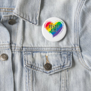 Badge Rond 5 Cm Rainbow Heart Flag Fier papa LGBT Gay pride Mois