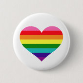 Badge Rond 5 Cm Rainbow Heart LGBTQ Love (Devant)
