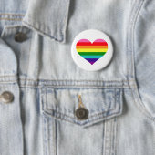 Badge Rond 5 Cm Rainbow Heart LGBTQ Love (En situation)