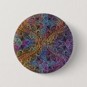 Badge Rond 5 Cm Rainbow Kaleidoscope Mandala