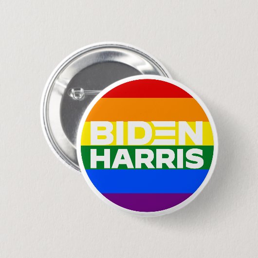Badge Rond 5 Cm Rainbow LGBTQ Joe Biden Kamala Harris 2020 (Devant & derrière)