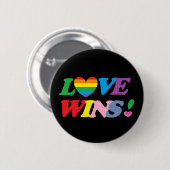 Badge Rond 5 Cm Rainbow Love Wins Heart LGBT (Devant & derrière)