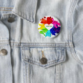 Badge Rond 5 Cm Rainbow Modern Stripe LGBT (En situation)