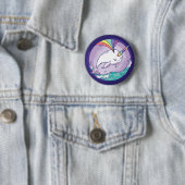 Badge Rond 5 Cm Rainbow Narwhal (En situation)