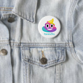 Badge Rond 5 Cm Rainbow Poop Emoji (En situation)